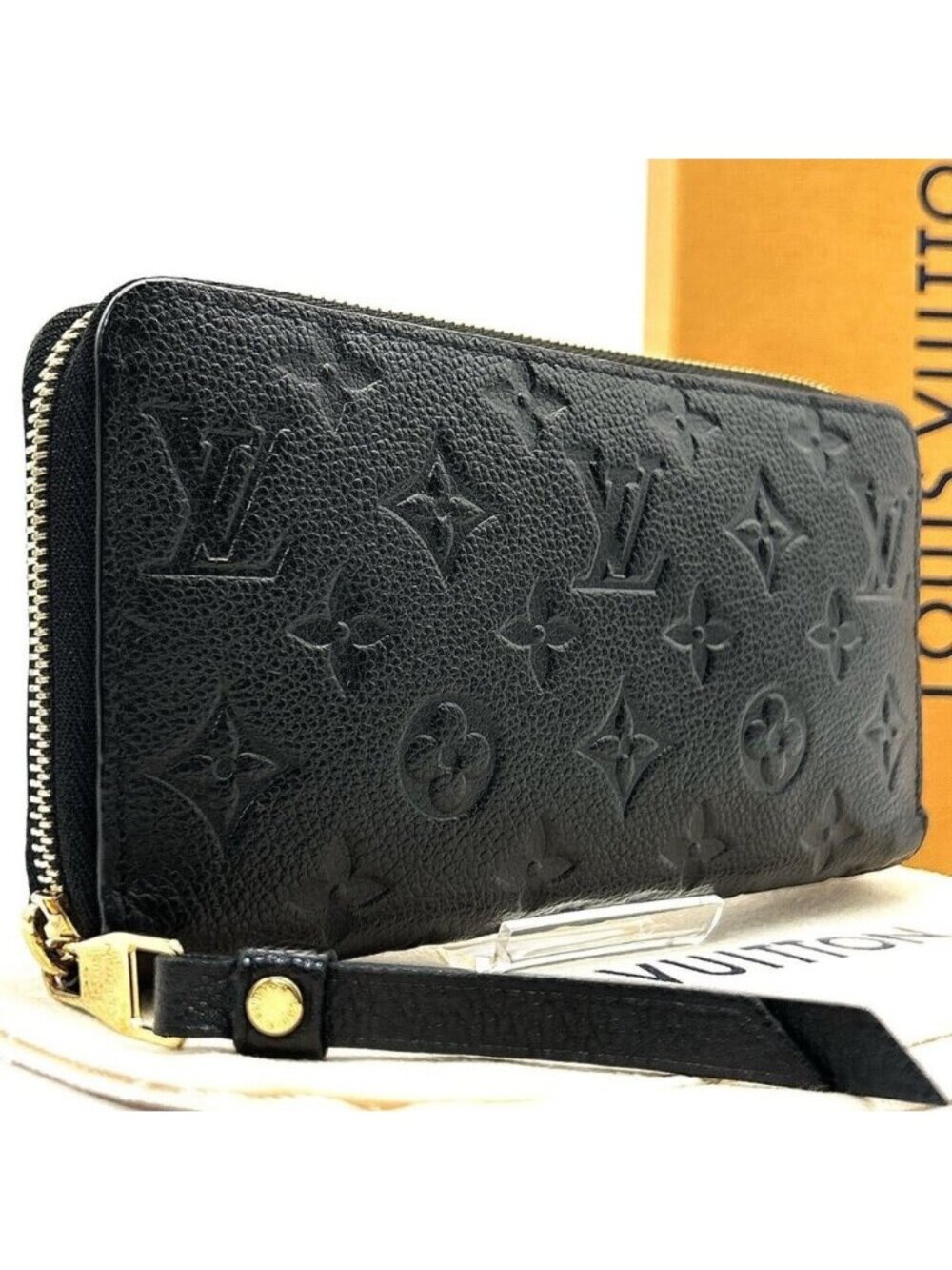 Louis Vuitton Monogram Empreinte Leather Zippy Long Wallet Black
